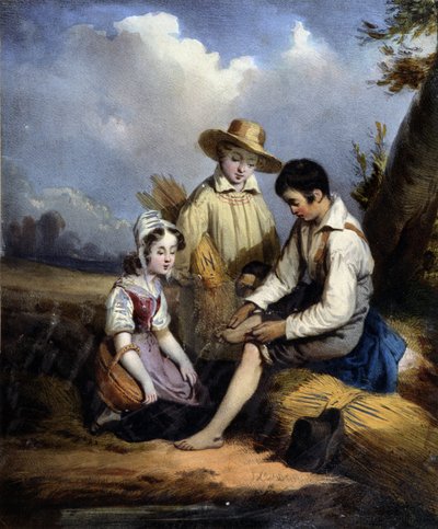 The Little Reapers (one injured in the foot), c.1840 by Unknown artist