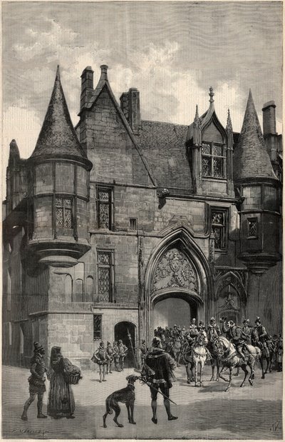 The Hotel de Sens in Paris in the IV arrondissement at the time of Margaret of France - Exterior view of the Hotel de Sens in Paris at the time of Margaret of France by Unknown artist