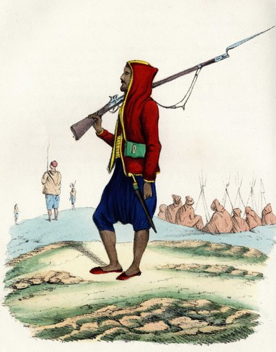 Light infantry of Emir Abd-el-Kader, resistance of the French army of Africa during the Algiers expedition in 1830. In 