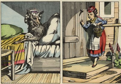 Little Red Riding Hood knocks on her grandmother