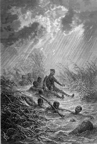 Livingstone and His Men Crossing a Watercourse - 