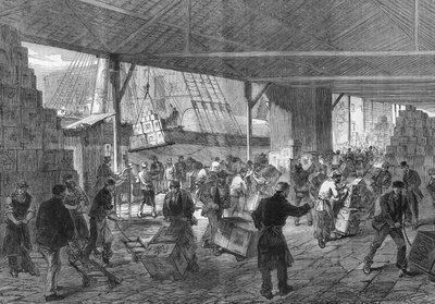 London 1868: The Arrival of the Tea in the Docks. by Unknown artist