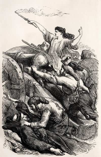 Lord Byron-illustration of a scene from the poem 