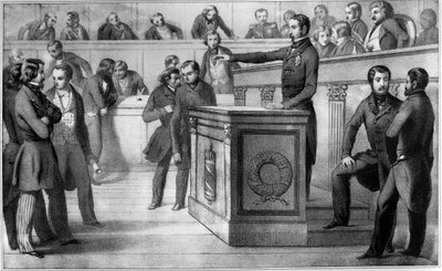 Louis-Napoleon (Napoleon III) swears allegiance to the Republic on December 20th 1848 - Oath of Louis Napoleon III (Louis-Napoleon), who was officially proclaimed president of the Republic, at the National Assembly on 20 December 1848 by Unknown artist