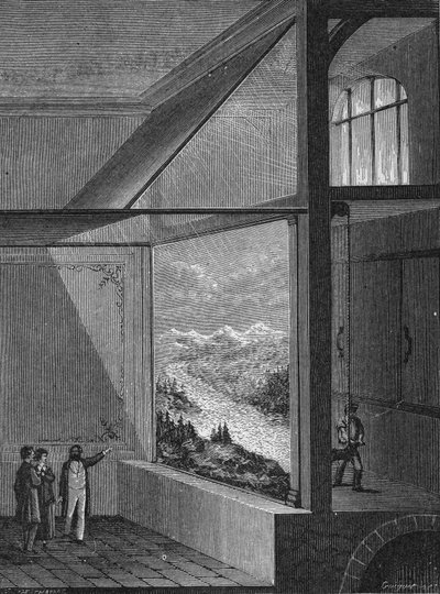 Louis Daguerre Demonstrating the Diorama and the Mode of Change of Painting by Unknown artist