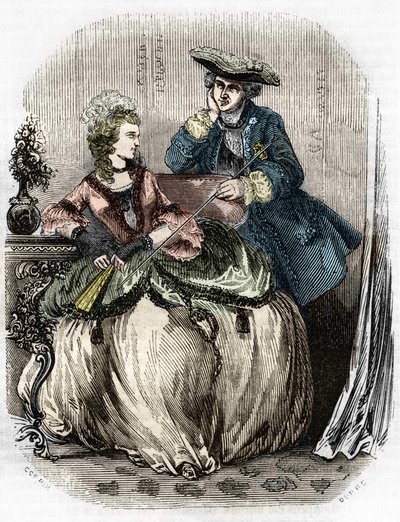 Louis XV and Madame de Pompadour, Jeanne Antoinette Poisson (1721-1764) (Marquise de Pompadour) - in 