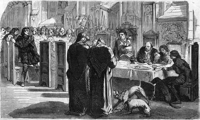 Louis de la Tremoille and his prisoners after the Battle of Saint-Aubin-du-Cornier. Engraving of the 19th century by Unknown artist