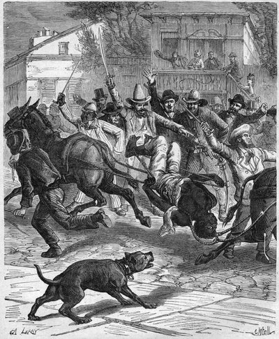 Lynching of a barber in Osceola in 1887 - Lynching of a barber in Osceola, Missouri, United States in 1887 by Unknown artist