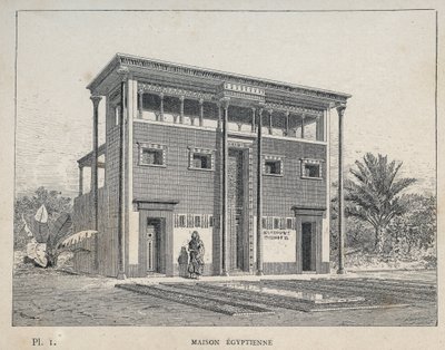 Egyptian House - Engraving of 1889 in 