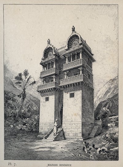 Hindu House - Engraving of 1889 in 