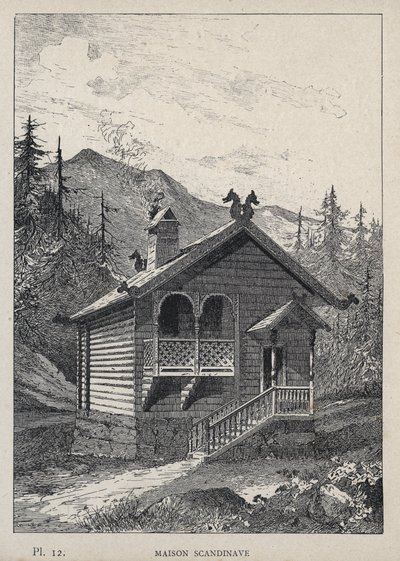 Maison Scandinavian (Scandinavian House) - engraving of 1889 in 