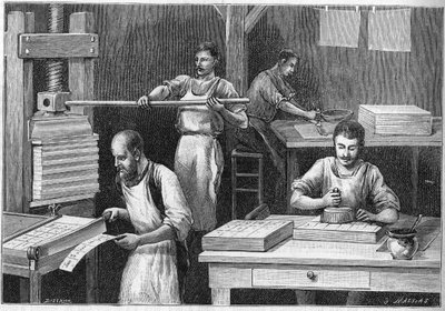 Manufacture of cards to play by the old methods by Unknown artist