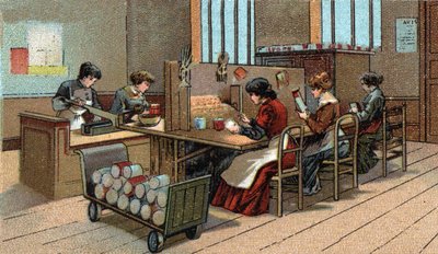 Manufacture of fireworks. Chromolithography of the end of the 19th century by Unknown artist