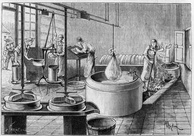 Manufacture of Gruyere: A Modern Cheese Factory by Unknown artist
