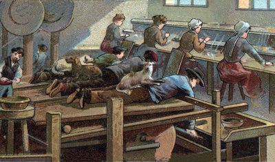 Manufacture of knives, moulding workshop by Unknown artist
