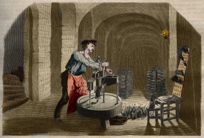 Manufacture of Sparkling Champagne Wine: Bottling Machine by Unknown artist