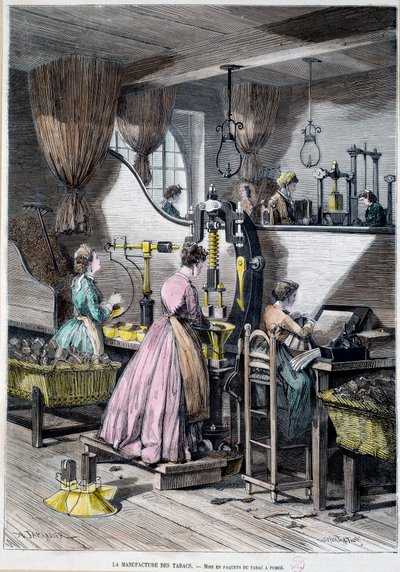 Manufacture of tobacco, packaging of tobacco for smoking by Unknown artist