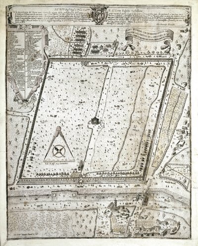 Map of Milan lazaret during the Great Plague of Milan in 1630 by Unknown artist