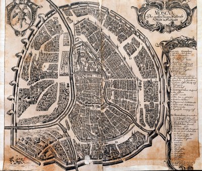 Map of Moscow City in Russia in the 17th century. Paris, B.N. by Unknown artist