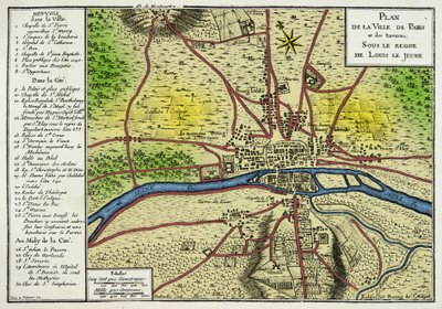 Map of the City of Paris Under the Reign of Louis VII by Unknown artist