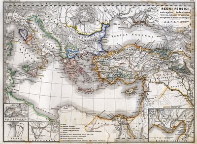 Map of the Persian Empire during the reign of Alexander The Great. Atlas of 1865. by Unknown artist