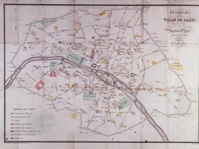 Map of the city of Paris in 1840 by Unknown artist