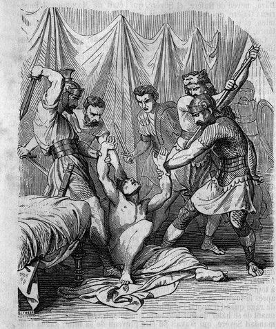 Marcus Hordeonius Flaccus Roman senator massacred by his own soldiers in the 1st century. Engraving of the 19th century. by Unknown artist