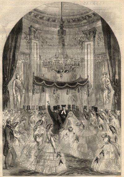 Marriage of Baron Alphonse de Rothschild and Leonora de Rothschild. The Mary learnt to throw a drink on the floor, the last stage of a Jewish marriage called the 