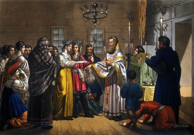 Marriage of Russian Peasants Celebrated According to the Orthodox Rite by Unknown artist