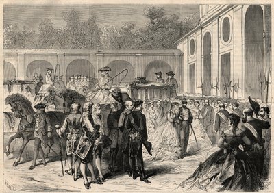 Marriage of the infante Marie-Isabelle of Spain (Isabel de Borbon y Borbon) (1851-1931) and Gaetan de Bourbon-Sicilies (1846-1871), Count of Agrigento: arrival of the cortege at the Royal Basilica of Atocha by Unknown artist