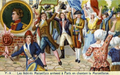 Marseille Federates arrive in Paris singing Marseillaise - chromo., late 19th century by Unknown artist