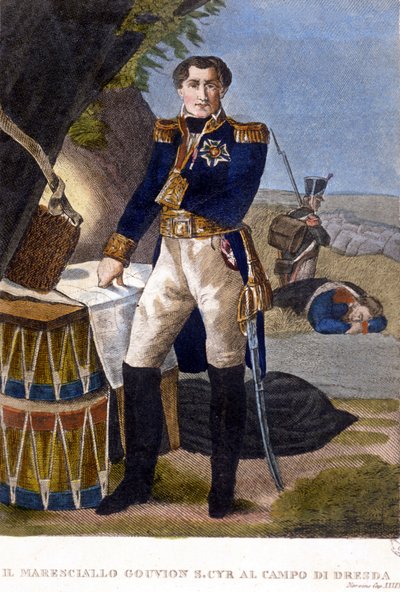 Marshal Laurent Marquis de Gouvion Saint Cyr at the Battle of Dresden in 1813 by Unknown artist