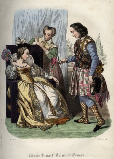 Mary, Queen of Scotland (Mary I of Scotland) (1542-1587). Engraving from 1842 in 