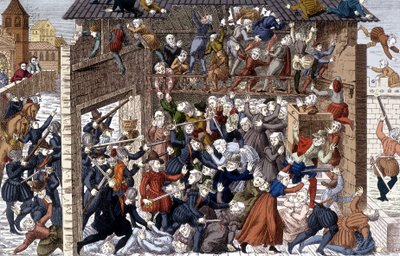 Massacre of Wassy (Vassy) on 1 March 1562 under Francois I of Lorraine, 2nd Duke of Guise (1519 - 1563) by Unknown artist