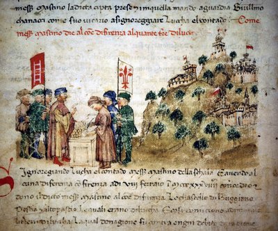 Mastino II de la Scala Gives the City of Florence a Lot of Land from Lucca, around 1300 in 