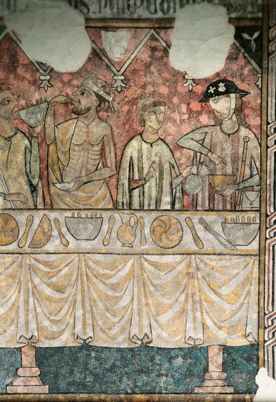 Meal Scene in the Refectory of the Pelerins, (detail) by Unknown artist