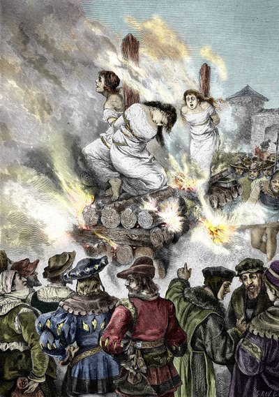 Medieval Inquisition: Burning of Witches in a French City by Unknown artist