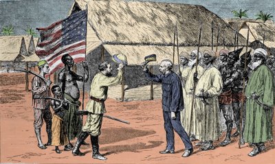Meeting Between Sir Henry Morton Stanley and David Livingstone in 1871 by Unknown artist