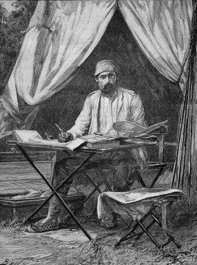 Mehmet Emin pasha. (Eduard Schnitzer) German explorer (1840 to 1892). engraving from 1893. by Unknown artist