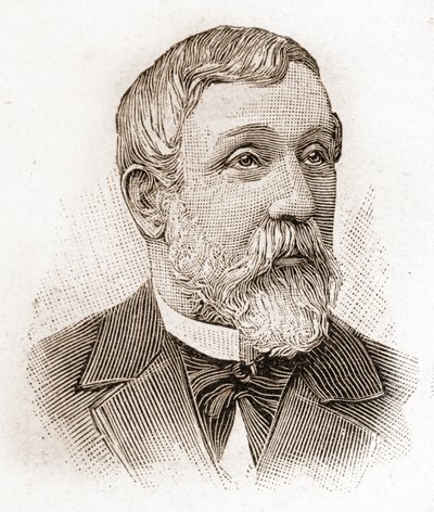 Members of the Academie Francaise in 1895: portrait of Alfred Mezieres, historian of literature, French politician and essayist. by Unknown artist