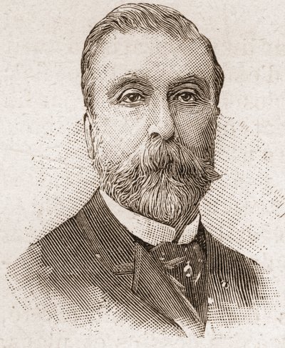 Members of the Academy Francaise in 1895: portrait of Ludovic Halevy, French playwright, librettist and novelist. by Unknown artist