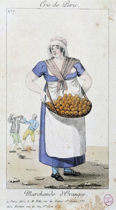 Merchant of oranges - in Cris de Paris, early 19th century by Unknown artist