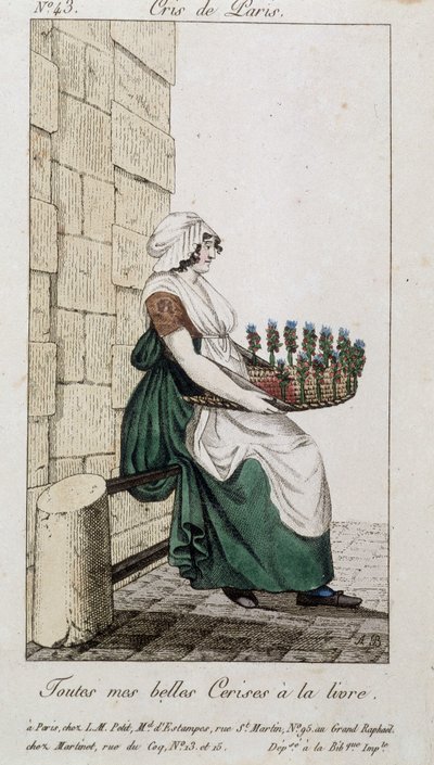 Merchant of cherries - in Cris de Paris, early 19th century by Unknown artist