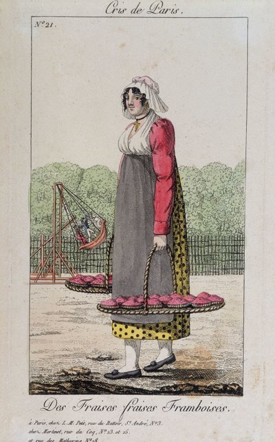 Merchant of strawberries and raspberries - in Cris de Paris, early 19th century by Unknown artist