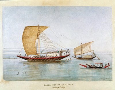 Merchant ship on the Nile in Ancient Egypt by Unknown artist