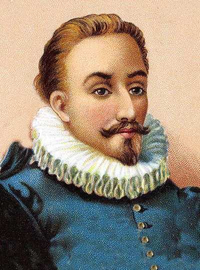 Miguel de Cervantes Saavedra 1547-1616 - Portrait of Miguel de Cervantes, Spanish poet and playwright by Unknown artist