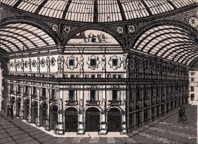 Milan, Italy: View of the Victor Emmanuel Arcade. in “The World Illustrates 168 Views” Undated (late 19th century) by Unknown artist