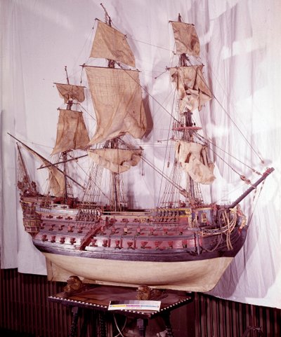 Miniature Model of a Ship with Three Decks, Weapon of 92 Guns by Unknown artist