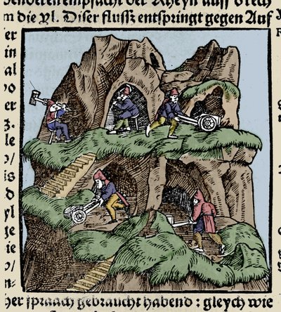 Mines in the 15th Century (Engraving from Johann Stumpff