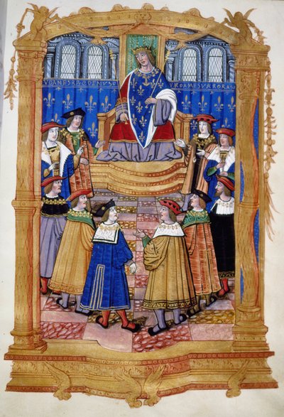 Miniature of the 15th or 16th Century Depicting Louis XI and the Knights of the Order of Saint Michael by Unknown artist